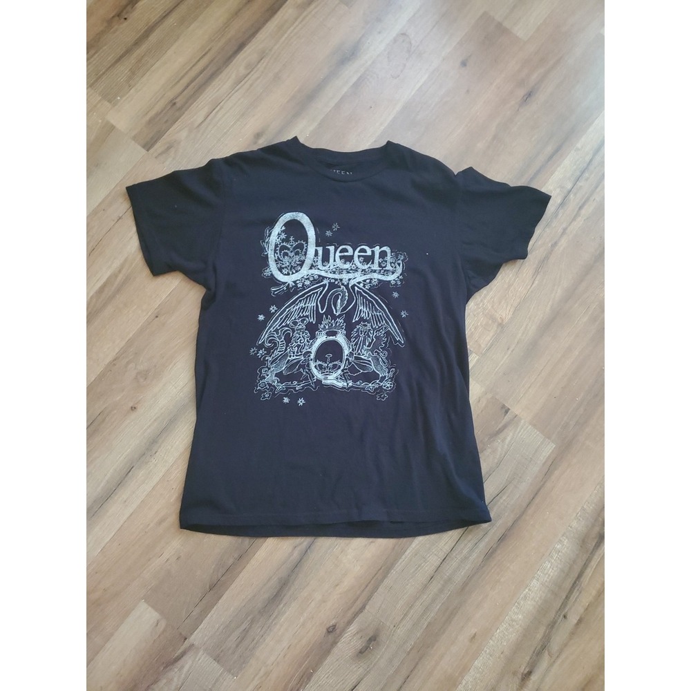Queen Band T-Shirt M Black Cotton 2024 Bravado Graphic Print Casual Unisex
